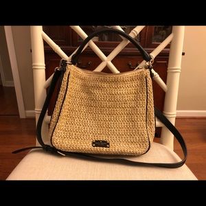 Kate Spade natural straw tote w/ shoulder strap